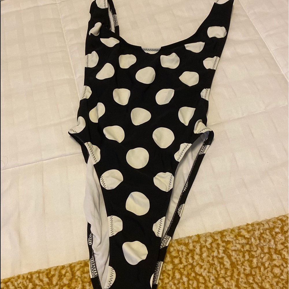 Norma Kamali Polka Pot one piece